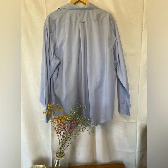 Versona XL Cotton Blue Classic Button Down Dress Shirt - Picture 4 of 5